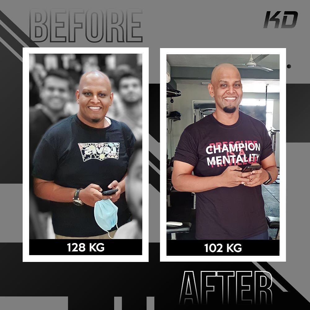 Client transformation 128kg to 102kg